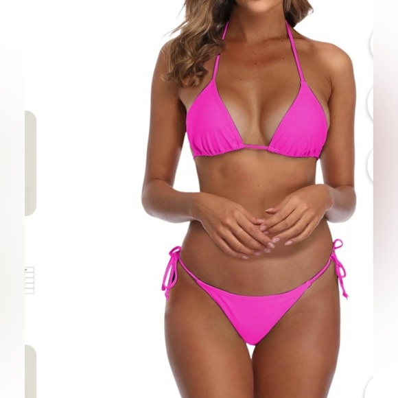 Women’s Hot Pink Halter Bikini Set NWT Size M - Picture 1 of 4